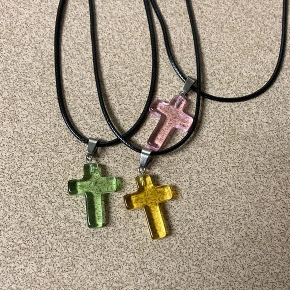 4/$20 bundle and save Kids Cross Pendant Necklace - Pink, Green, Yellow