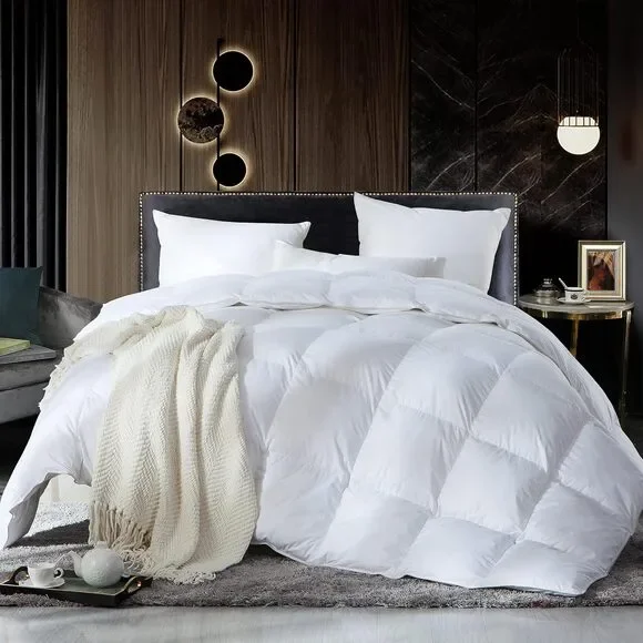 Full Down Fiber Waterfowl Feather Comforter Duvet Insert, Cotton, All-Season