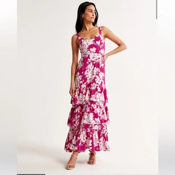 Abercrombie Drama Ruffle Tiered Maxi Dress