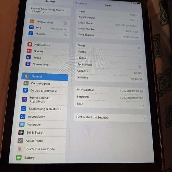 Apple iPad 9th Generation - Black and Silver