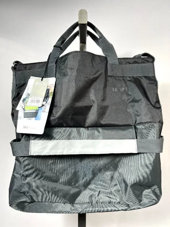 NWT MH WAY URBAN Black/Gray 2way Crossbody/Tote Commuter Reflective Bag