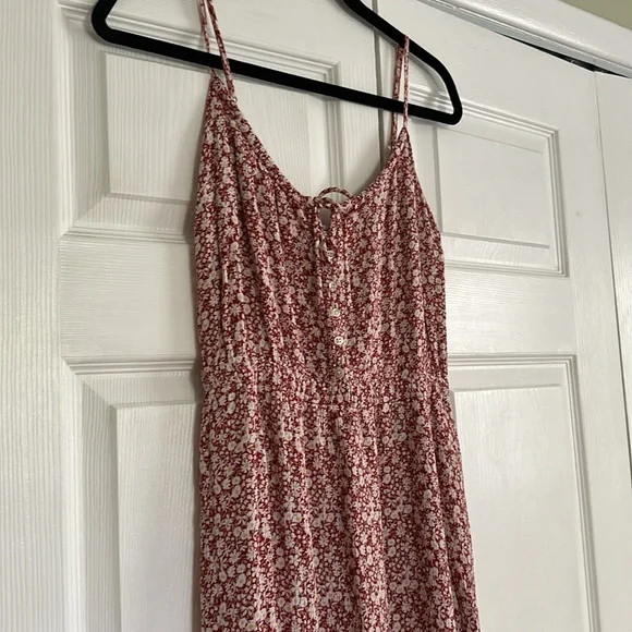 Abercrombie Floral Maxi Dress in Red and White