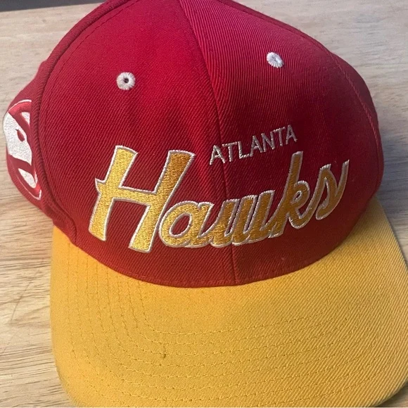 Atlanta Hawks Red and Yellow Cap