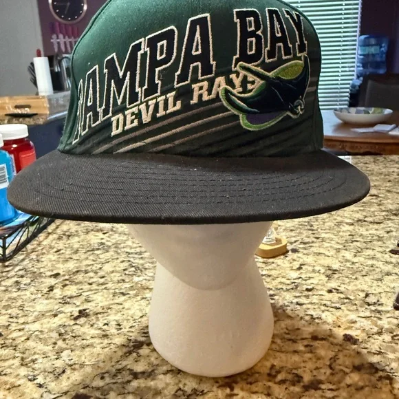 Green and Black Party Hat with Flat Brim and Logo