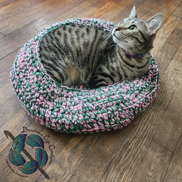 Pink and Green Cat Bed