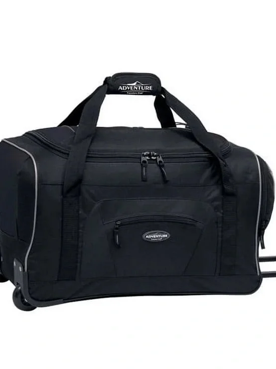 Black Rolling Duffel Bag for Men