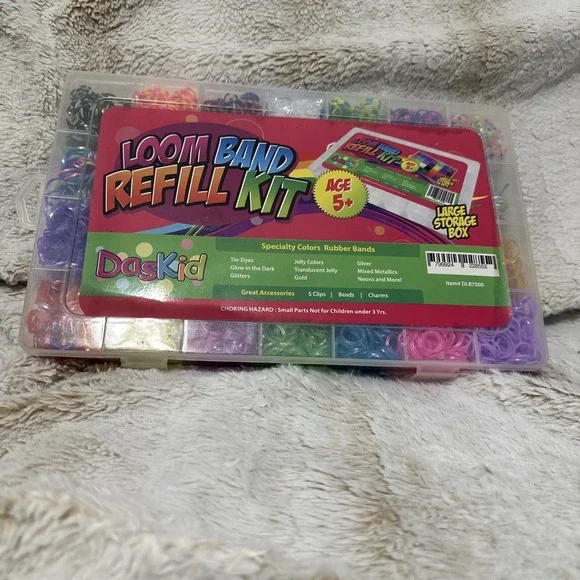 DasKid Loom Band Refill Kit of Specialty Color Bands (Large Storage‎ Box) - USED