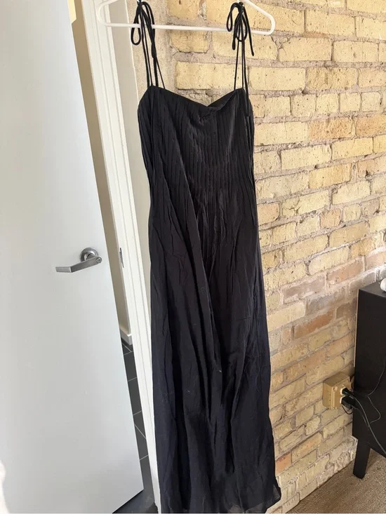 Abercrombie & Fitch Black Maxi linen Dress