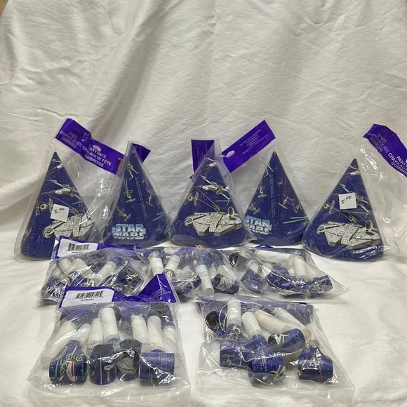 Vintage Star Wars party hats & blowouts set