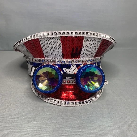 COPY - Salute to America Red White Blue Steampunk hat