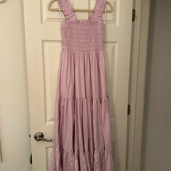 Lavender Smocked Tiered Maxi Dress