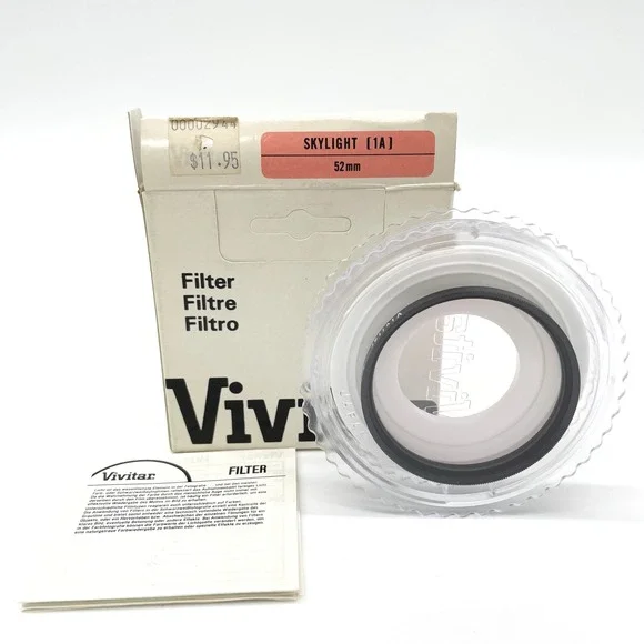 Vivitar Skylight 1A 52mm Camera‎ Lens Filter Vintage Photography Accessory