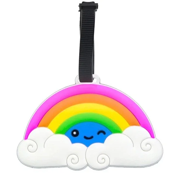 Unbranded Rainbow Luggage Tag Kids OS Multicolor New Silicone Bag ID Charm