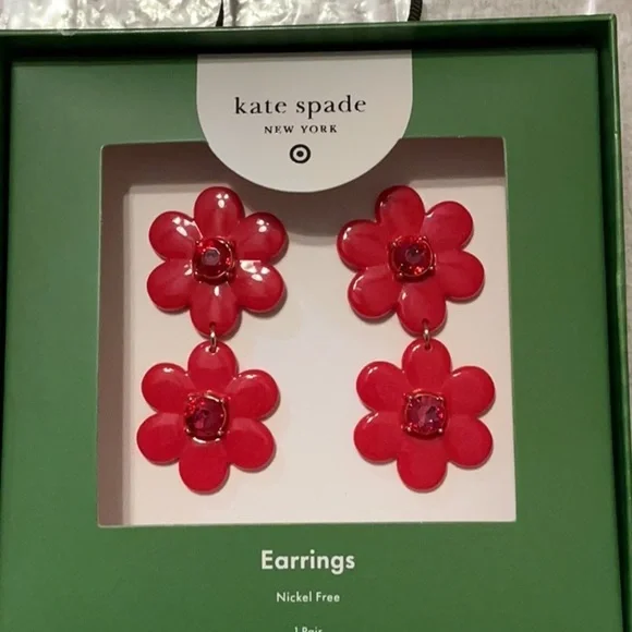 Kate Spade Red Flower 🌸 Target collab earrings