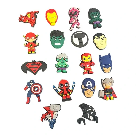 Super Hero and Villain Croc Charms DC Marvel Captain America Batman Hulk Thor