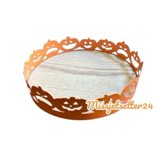 NWT Target Halloween Round Orange Pumpkin Tray