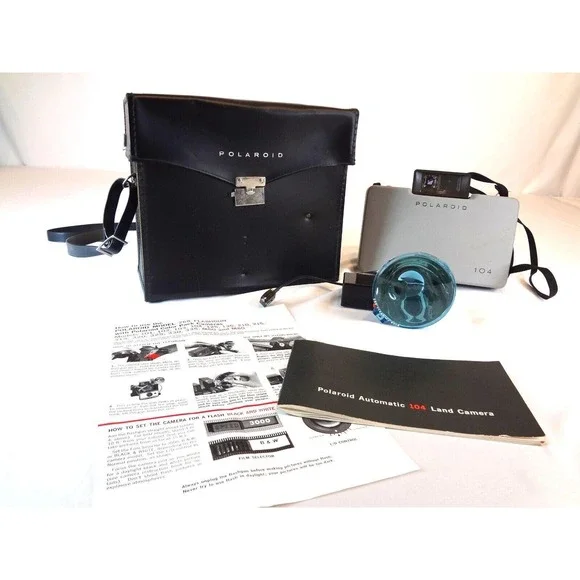 VTG Polaroid Automatic 250 Land Camera 1967-69 w/flash insructions case UNTESTED