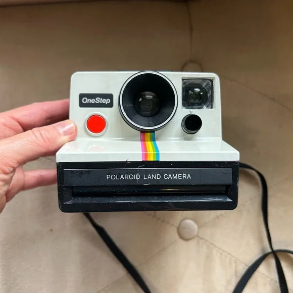 Vintage Polaroid One Step Instant Camera with accessories
