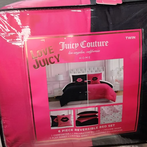 Juicy Coulture 6 Piece Twin Reversible bed set new