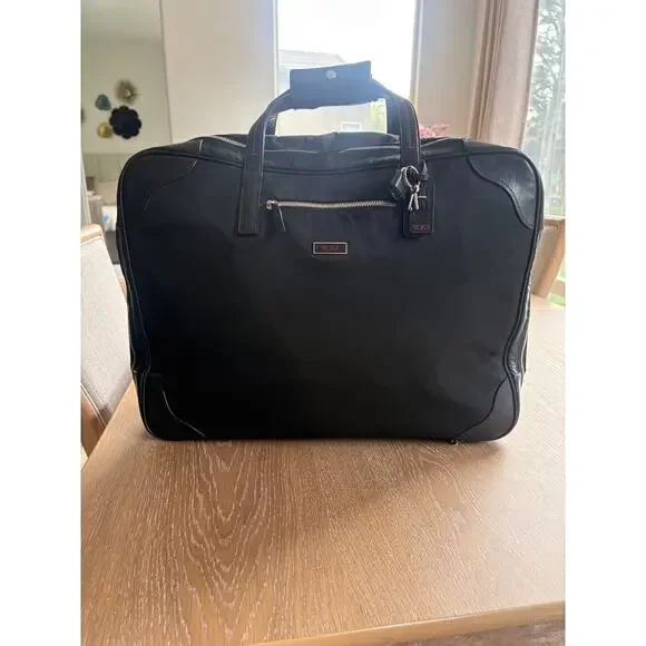 TUMI Classic Travel Weekender Carry On Black Nylon Leather Trim - 48724D