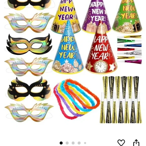 Colorful New Year Party Supplies Set