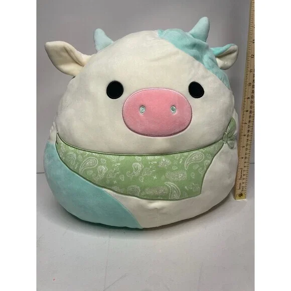 Squishmallow‎ Belana Cow with Green Bandana 16