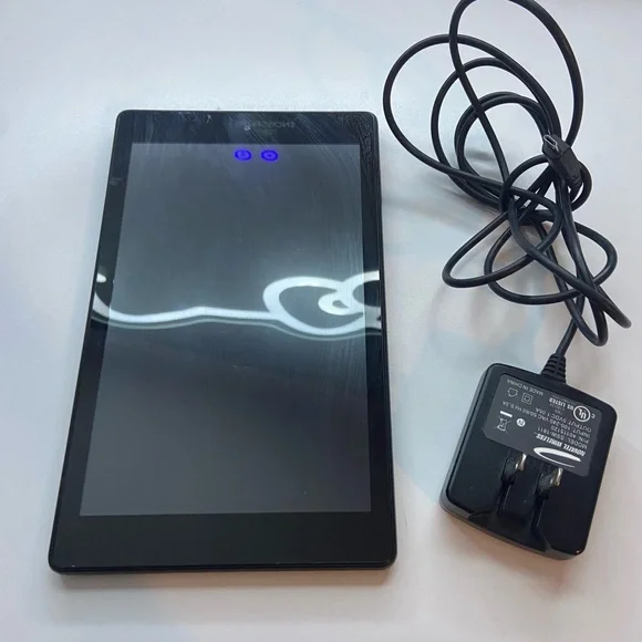 Amazon Black Tablet with Illuminated Display and Charger