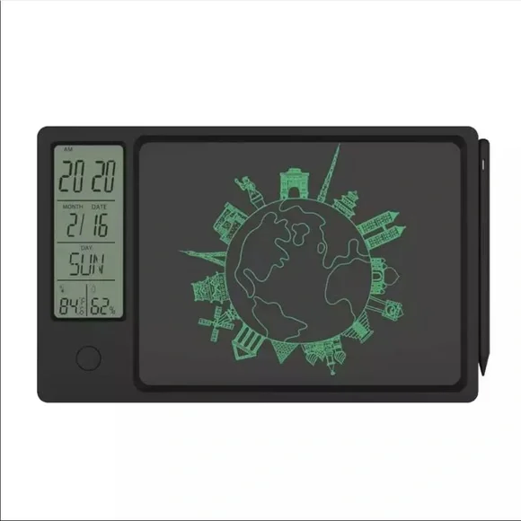 Drawing Pad 9.5 In Temperature Humidity Display Electronic Calendar Tablet Board