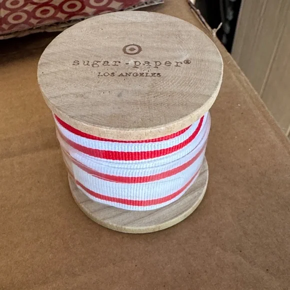 Target Red and White Decorative Ribbon