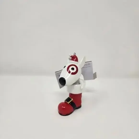 Target Bullseye Dog in Santa Boot Christmas Tree Ornament 2024