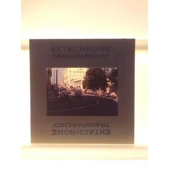 Vtg 70s European Street Cars Mopeds Scooters Ektachrome Photograph Color Slide