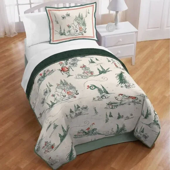 NWT The GRINCH Quilt Set TWIN