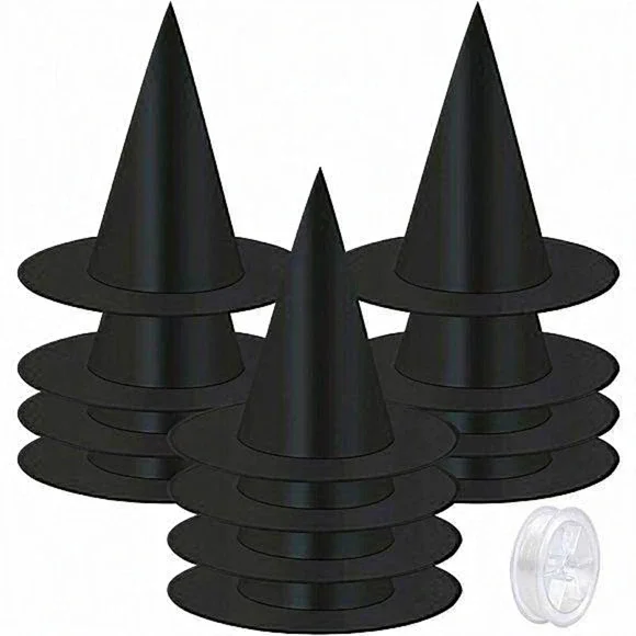 12 Pieces Halloween Yard‎ Decoration Costume Witch Hat