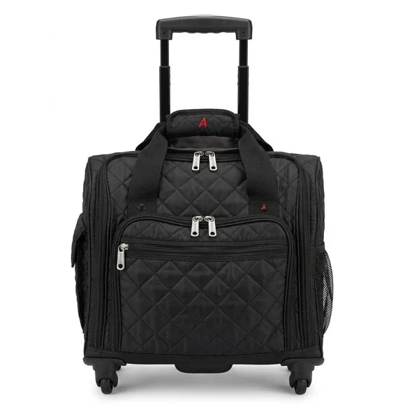 Athalon Rolling Bag Black Multi-Pocket/Zip Weekender Travel Extendable Handle