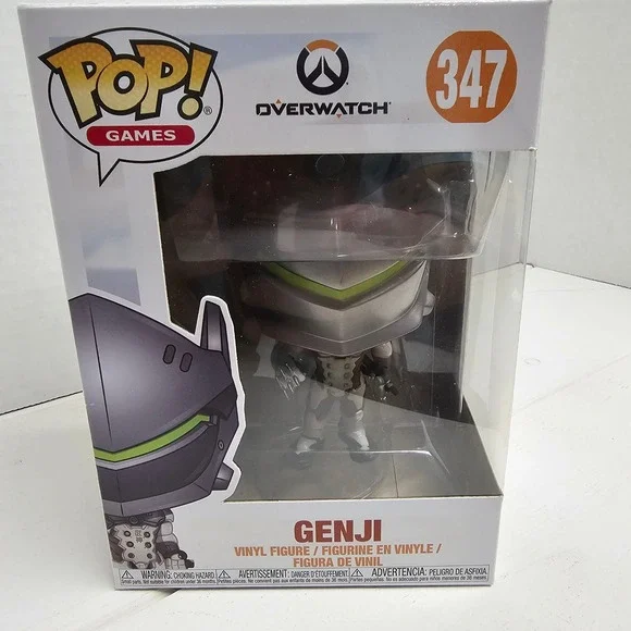 Funko Pop Games Overwatch Genji #347 Vinyl Figure Silver Green Blizzard Toy