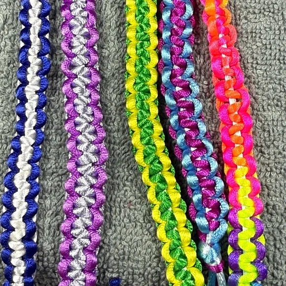 Blue and Purple Braided Jewelry with Intricate Patterns