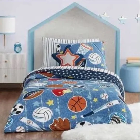 Mason & Mollie Sports 3 Piece Kids Boys Bedding Set Comforter Twin Nwt
