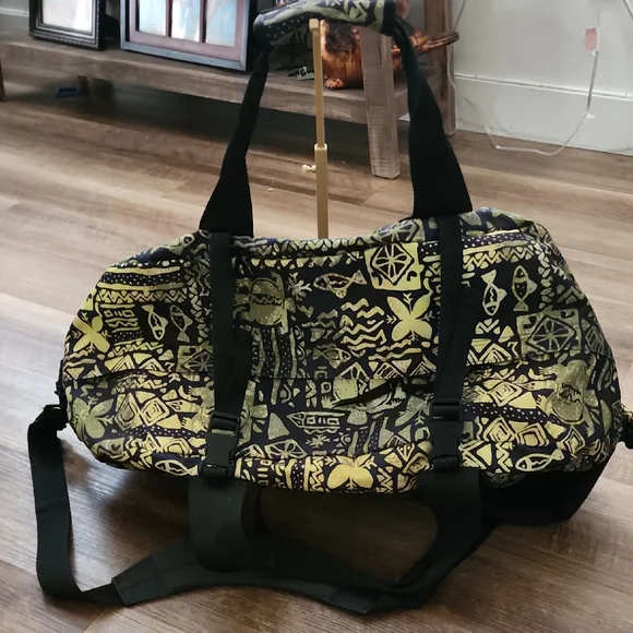 LL Bean Vintage Duffle Bag Southwest Print Large Travel Weekender