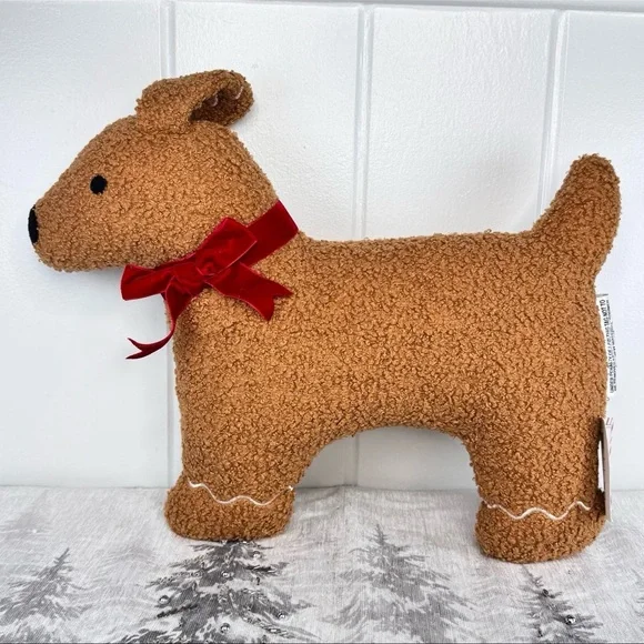 NEW Target Bullseye Playground Gingerbread Dog Christmas Pillow