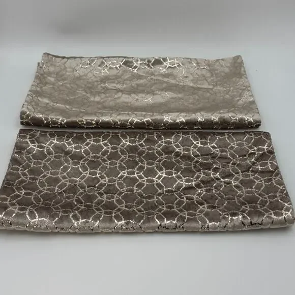 Target King‎ Gold Geometric Pillow Shams 2pc Metallic Polyester NWOT