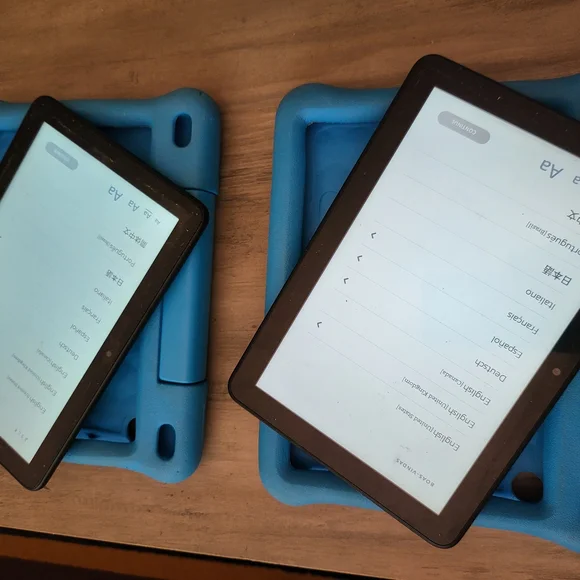 Blue Tablet with Protective Case