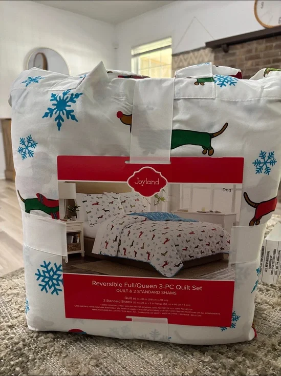 Joyland Reversible Full/Queen 3-PC Quilt Set White Comforter