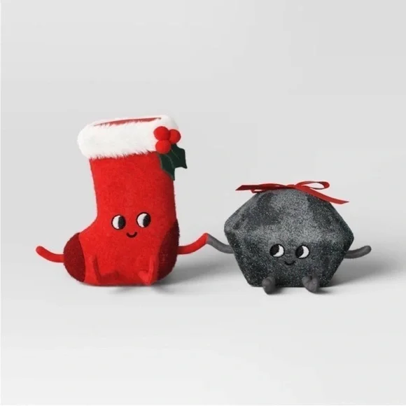 Felt Stocking & Coal Christmas Figurine - NWT Target Wondershop