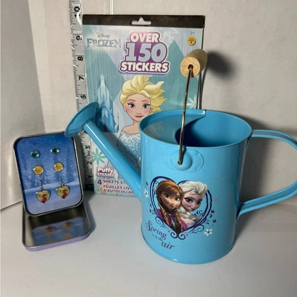 Disney FROZEN lot * earring set * water pail * sticker book * All NEW Items