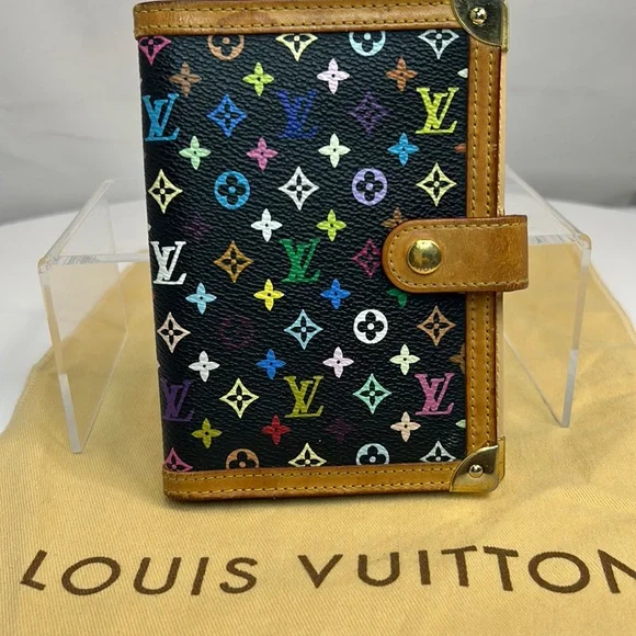 Louis Vuitton monogram multicolor agenda-wallet black authentic guarante…