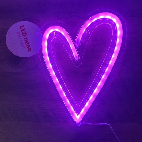 Target Bullseyes Playground Valentines Day Heart Shaped LED Wall Sign Pink