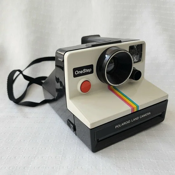 Polaroid OneStep Land Camera Vintage Instant Film Rainbow Stripe Tested Working