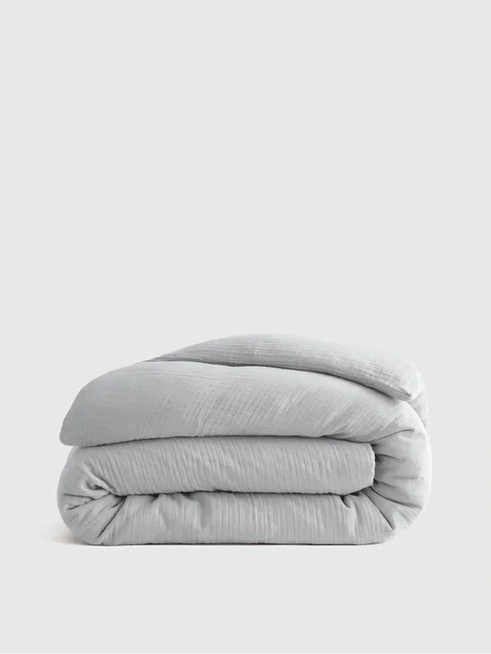 Quince Organic Cotton Gauze Duvet in Mist Queen 538