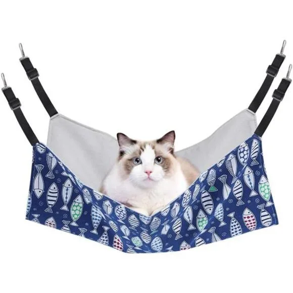 Cat Hammock Bed for Cage - 22x18 inch Adjustable Hanging Cat Bed Reversible