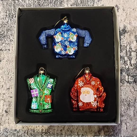 Ugly Christmas Sweater Glass Ornament Set Target
